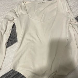 white abercrombie body suit